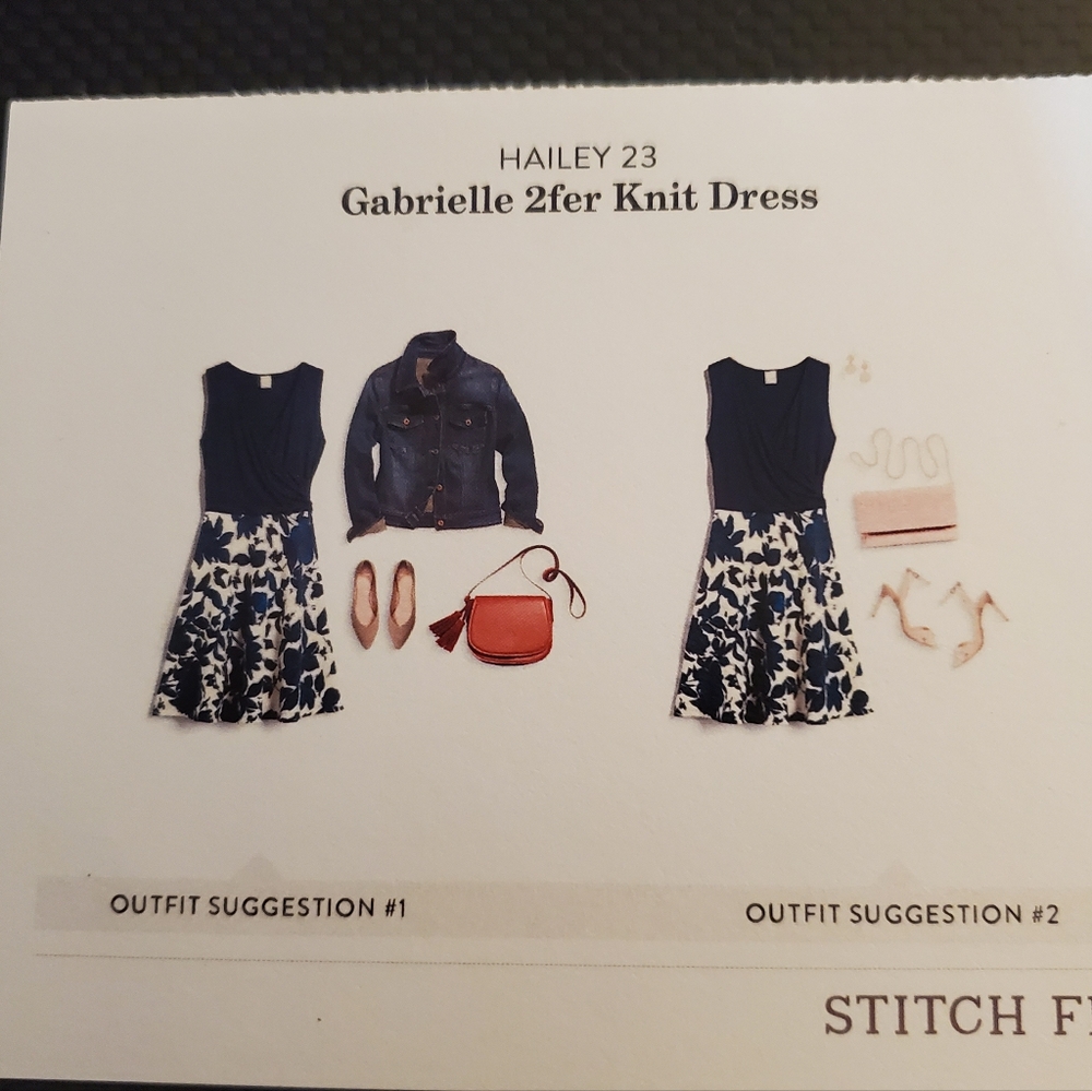 Stitch Fix Hail3y:23 Mixed Media A-line Midi Navy/White Floral Dress, XL, 16-18 - Picture 5 of 5